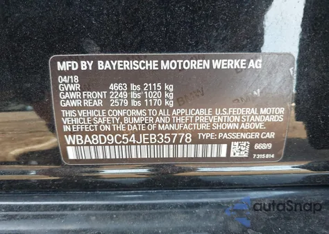 2018 BMW 330I xDrive from USA, damaged, VIN WBA8D9C54JEB35778